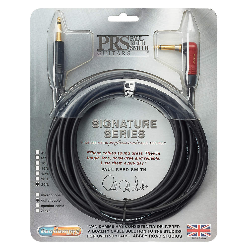 PRS Instrument Cable 25' Angled Silent Plug