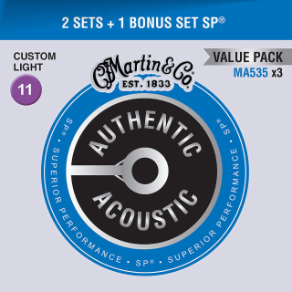 Martin Authentic SP 92/8 Phosphor Bronze Custom Light - Limited 3 Packs