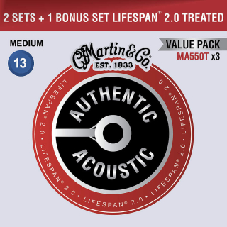 Martin Authentic Lifespan 2.0 92/8 Phosphor Bronze Medium - Limited 3 Packs