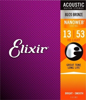 Elixir 11182 HD Light 80-20 Bronze NanoWeb Coated 13-53