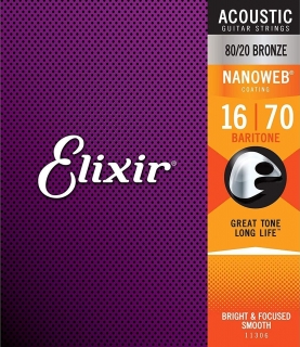 Elixir 11306 Acoustic NanoWeb 80/20 Bronze 16-70