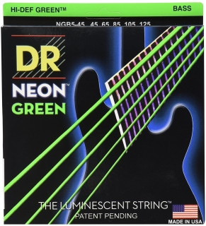 DR Strings DR Neon Green Bass 5 String Medium