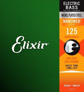 Elixir 15425 Electric Bass String Super Light B .125