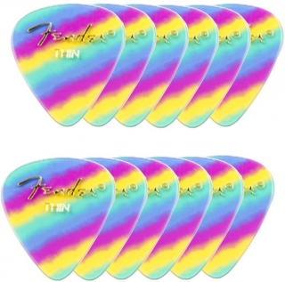 Fender 351 Shape Premium Picks Thin Rainbow 12 Pack