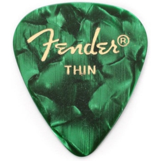 Fender 351 Shape Premium Picks Green Moto Thin 12 Pack