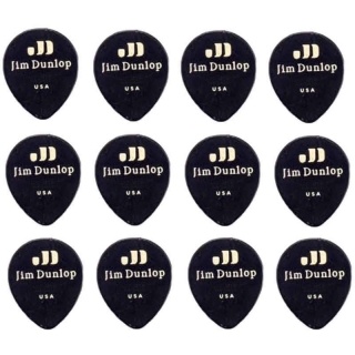 Dunlop 485P-03TH Celluloid Teardrop Black Thin Player's Pack