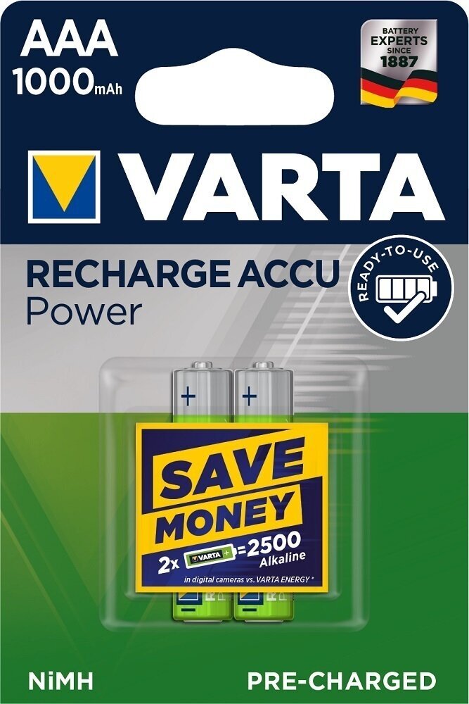 Varta HR03 Professional Accu 1000mAh 2 Pack