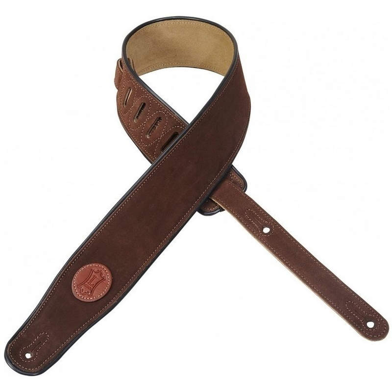Levys MSS3 Suede Leather Guitar Strap, Brown