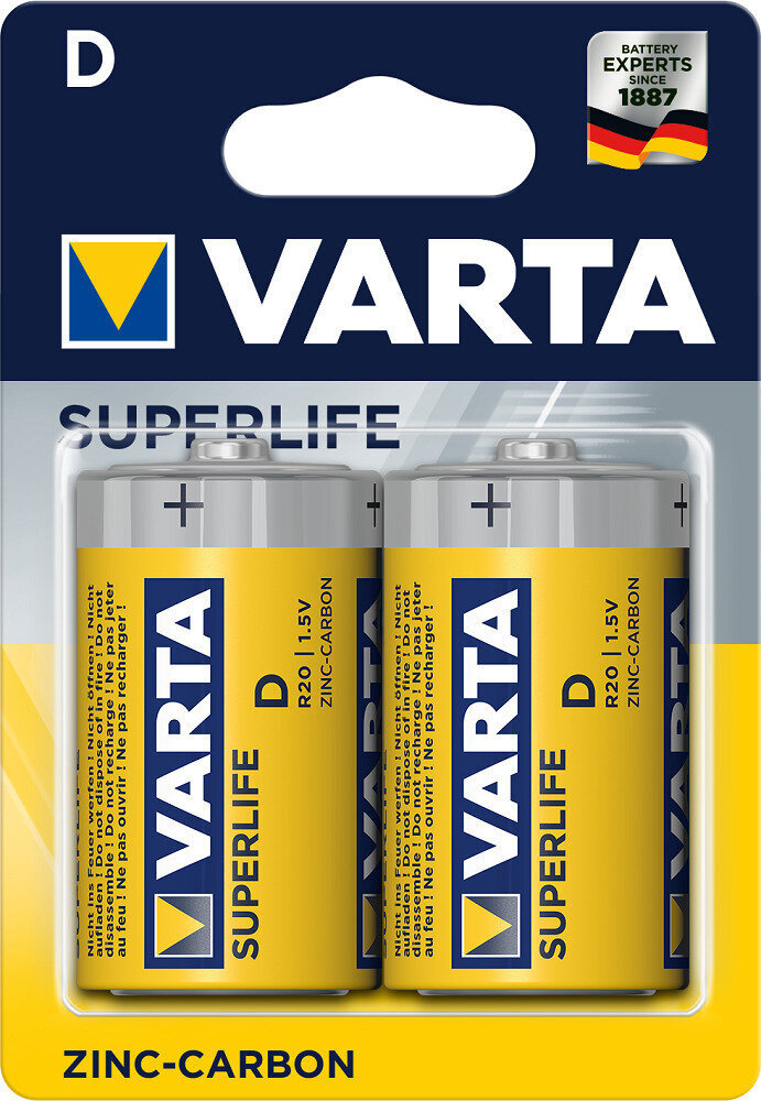 Varta R20 Superlife Extra Blister 2 Pack