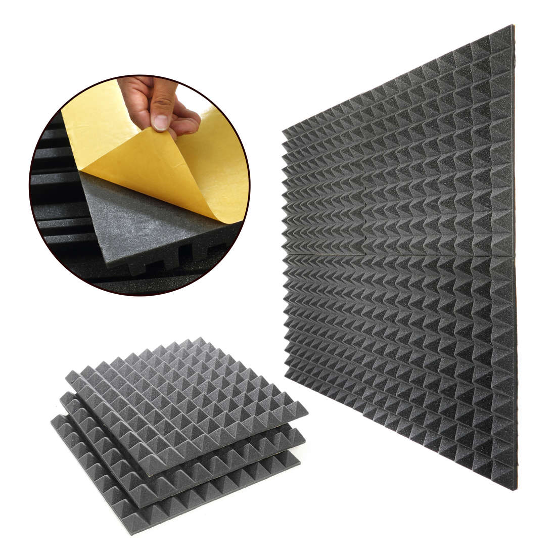 Veles-X Acoustic Pyramids Self-adhesive 500*500*50 PY555SLPPU